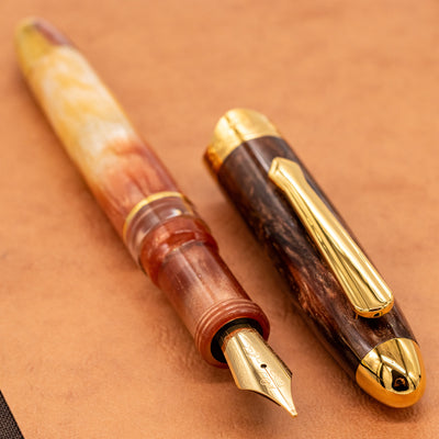 Nahvalur Horizon Fountain Pen - Desert gold trim