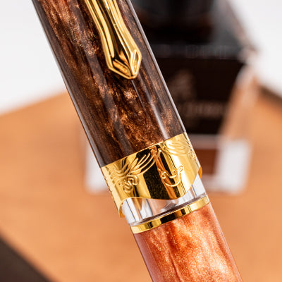 Nahvalur Horizon Fountain Pen - Desert yellow gold trim