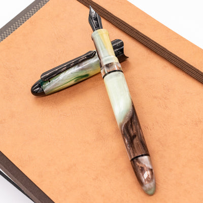 Nahvalur Horizon Fountain Pen - Twilight green brown