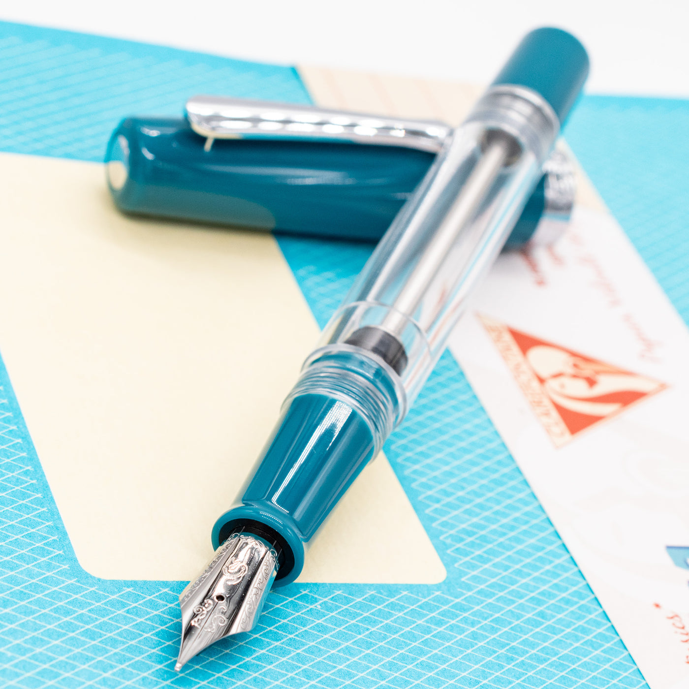 Nahvalur Original Plus Fountain Pen - Aquamarine uncapped