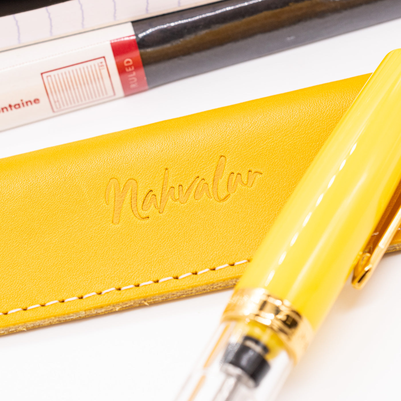 Nahvalur Original Plus Fountain Pen - Citrine galen leather