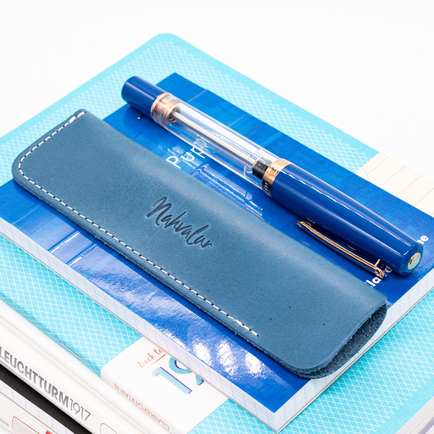 Nahvalur Original Plus Fountain Pen - Sapphire leather sleeve