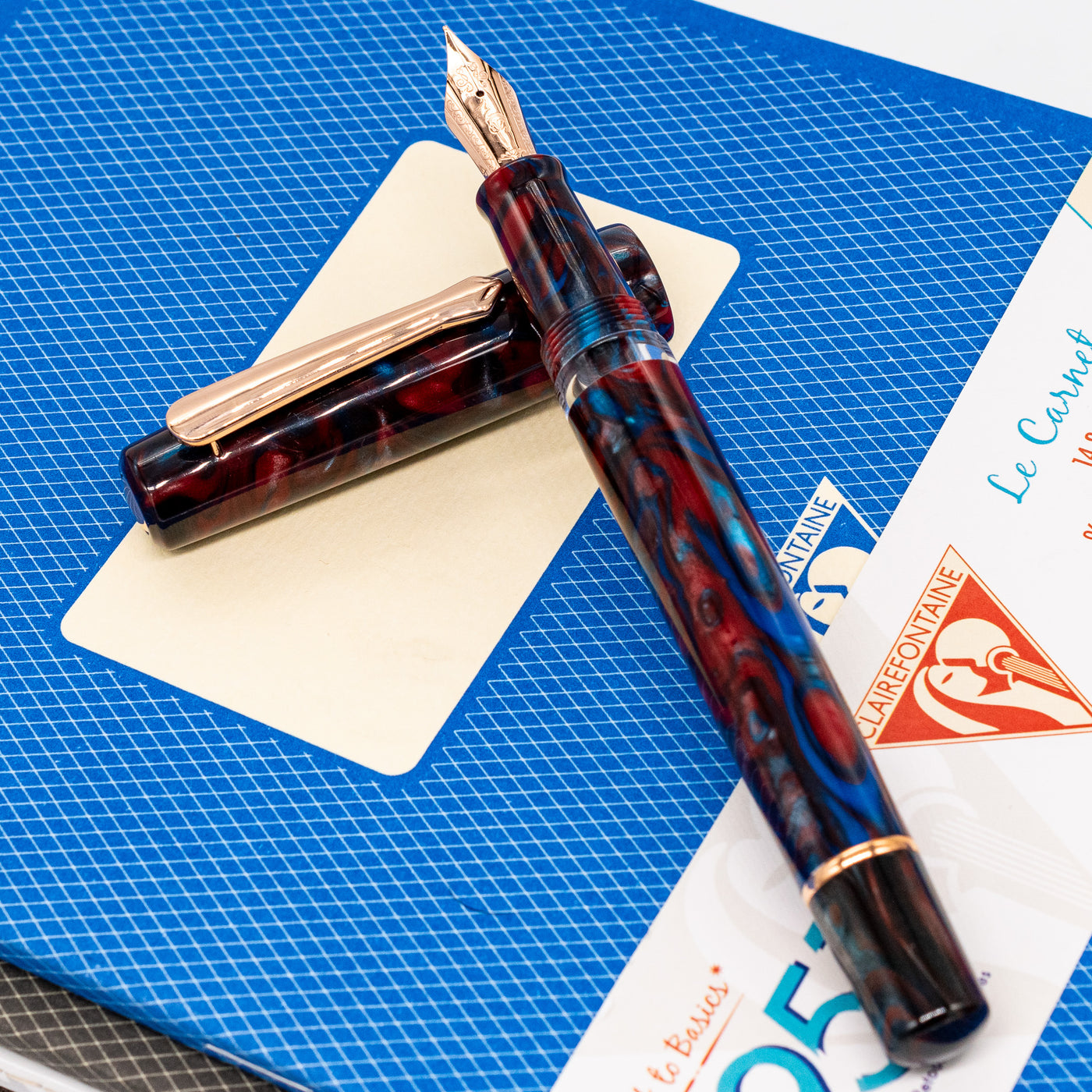 Nahvalur Schuylkill Fountain Pen - Dragonet Sapphire red