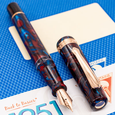 Nahvalur Schuylkill Fountain Pen - Dragonet Sapphire rose gold trim