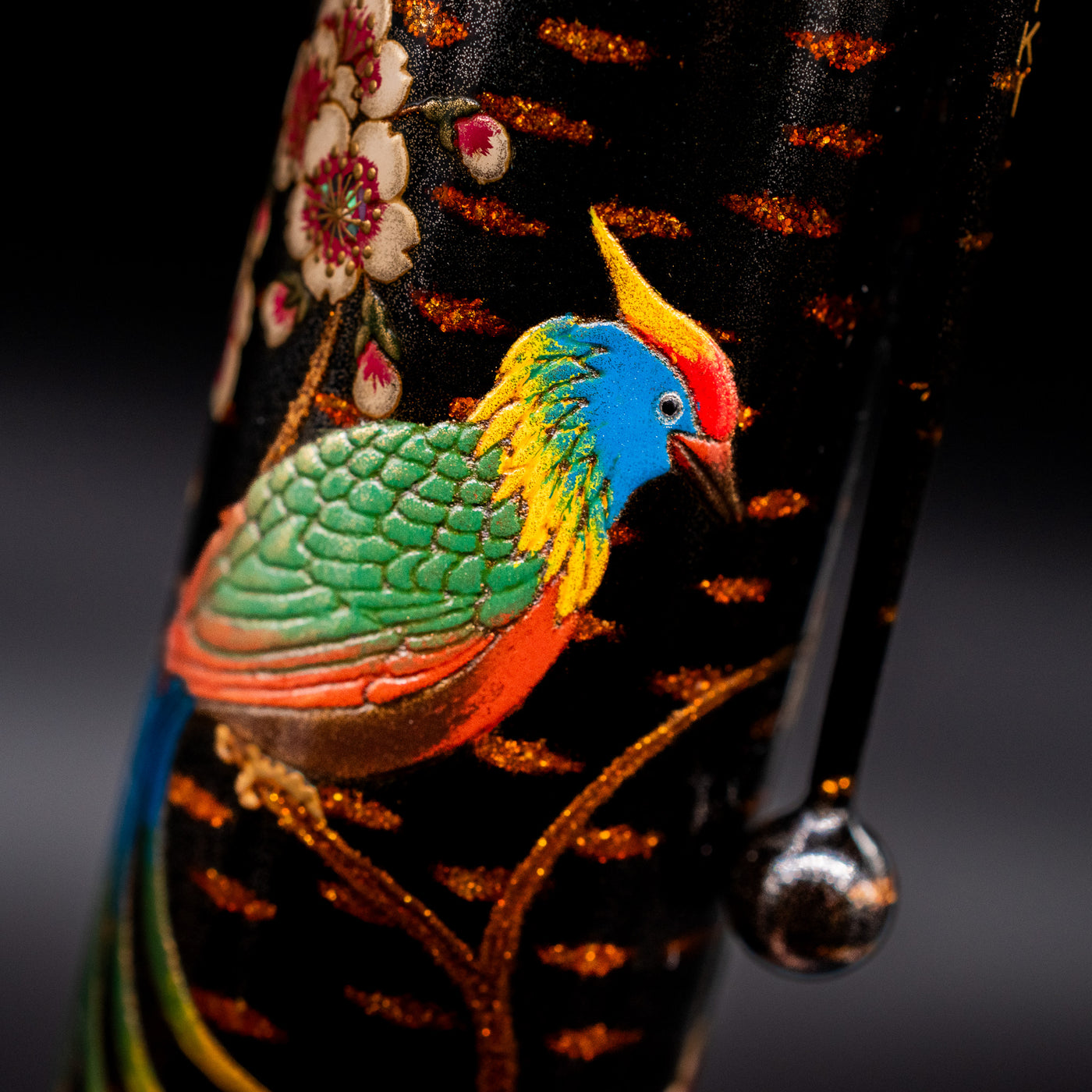 Namiki Emperor Rakucho Bird and Weeping Cherry Blossom Fountain Pen intricate
