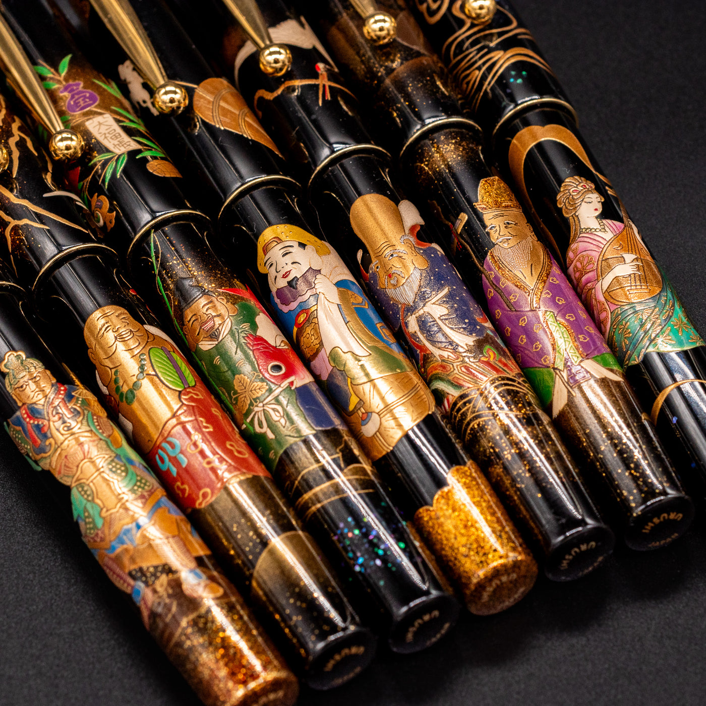 Namiki Yukari 7 Gods 100th Anniversary Seven Fountain Pen Set maki-e