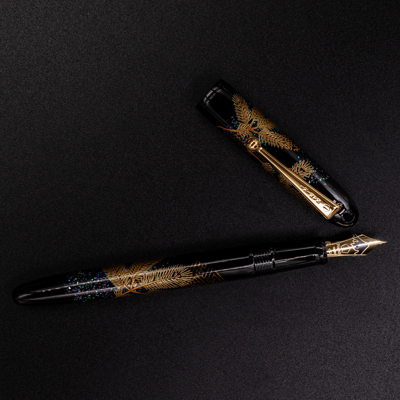 Namiki Yukari Fountain Pen - Pine Needles Black Urushi