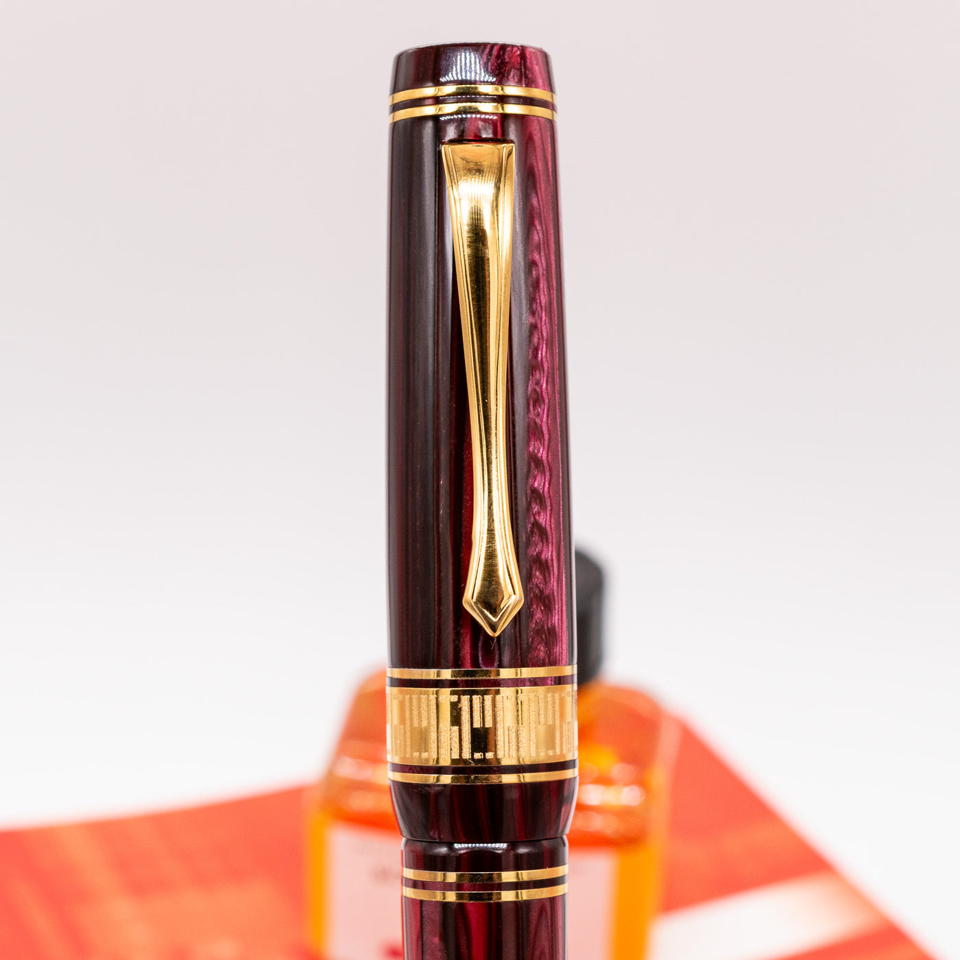 Nettuno Superba Ruby Celluloid Fountain Pen cap