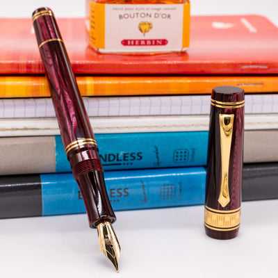 Nettuno Superba Ruby Celluloid Fountain Pen