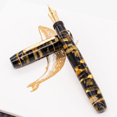 Oldwin Art Deco Black Lucens Fountain Pen brown