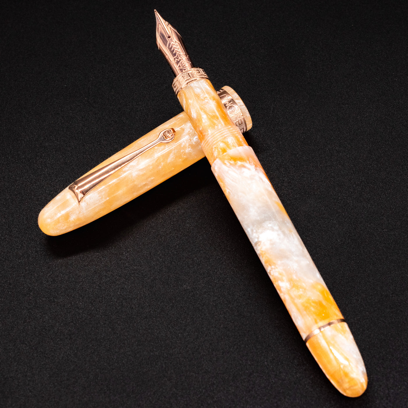 Omas Ogiva Cocktail Series Fountain Pen - Peach Bellini orange