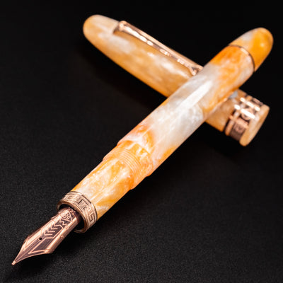 Omas Ogiva Cocktail Series Fountain Pen - Peach Bellini uncapped