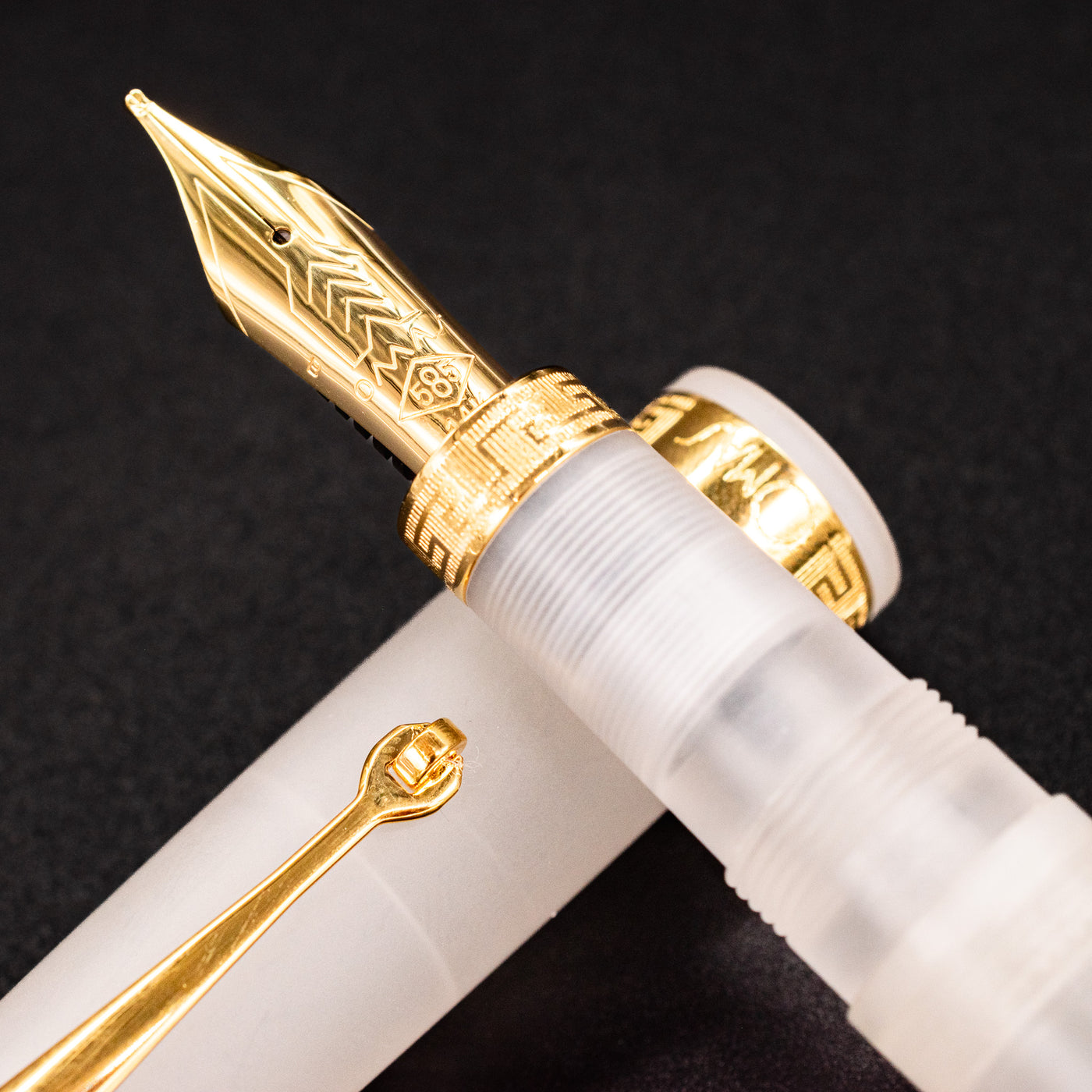 Omas Ogiva Fountain Pen - Frosted Demonstrator Gold 14k gold nib