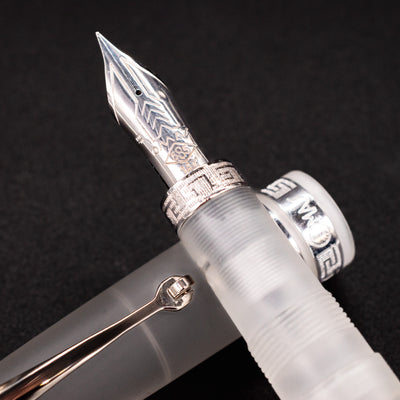 Omas Ogiva Fountain Pen - Frosted Demonstrator Silver 14k gold nib