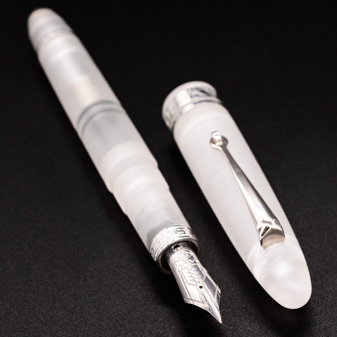 Omas Ogiva Fountain Pen - Frosted Demonstrator Silver chrome trim