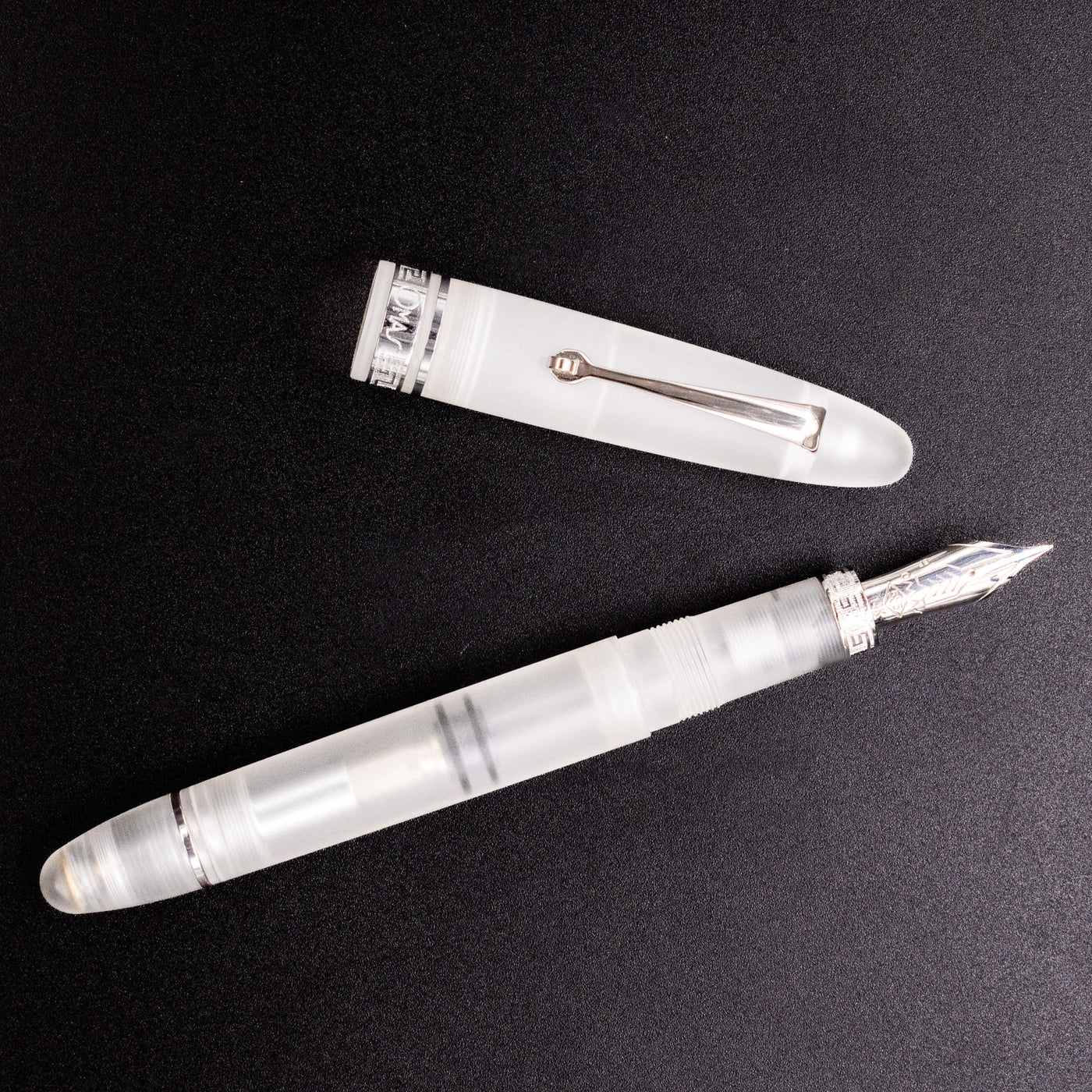 Omas Ogiva Fountain Pen - Frosted Demonstrator Silver piston filled