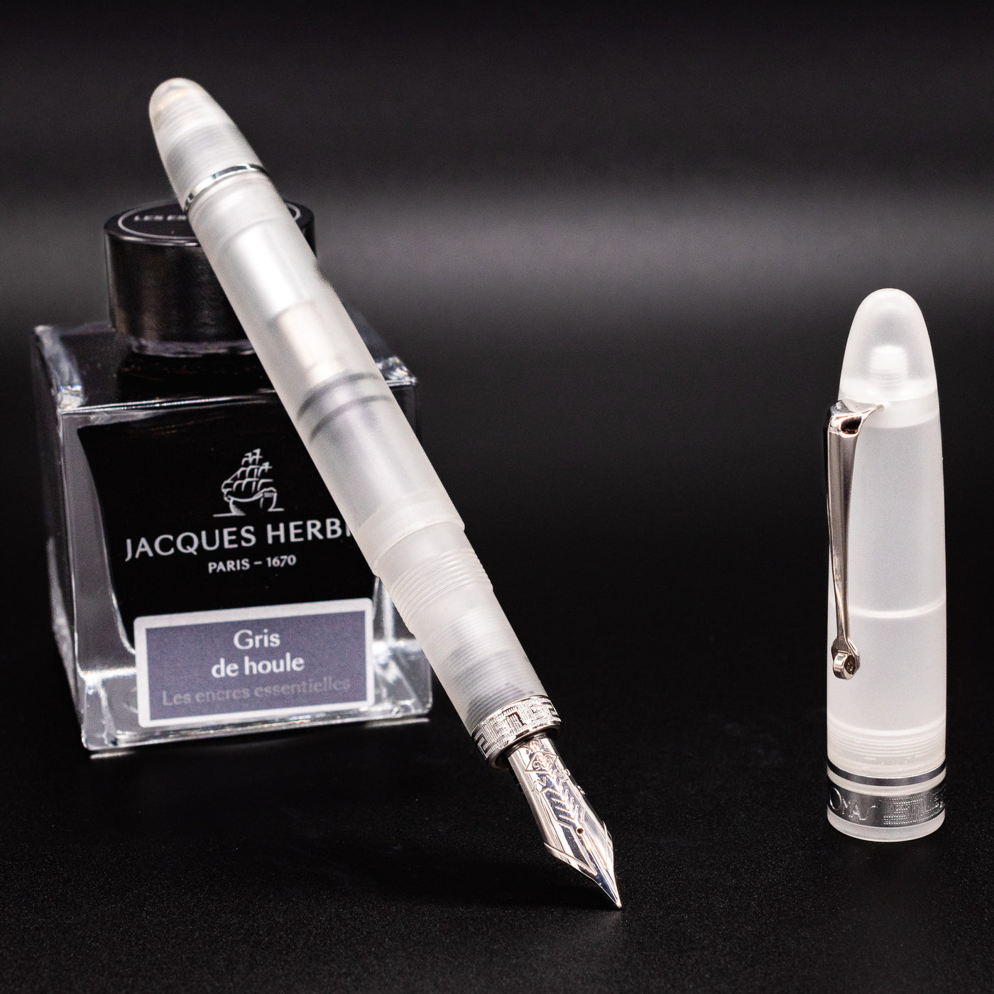 Omas Ogiva Fountain Pen - Frosted Demonstrator Silver