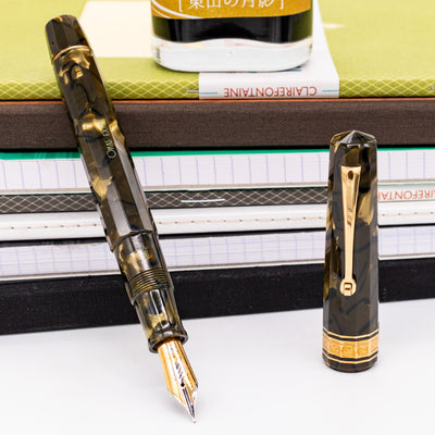 Omas Paragon Extra Saft Green Celluloid Old Style Fountain Pen