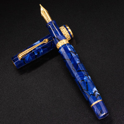 Omas Paragon Fountain Pen - Blue Royale Gold yellow gold