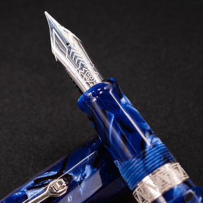 Omas Paragon Fountain Pen - Blue Royale Silver 14k gold nib