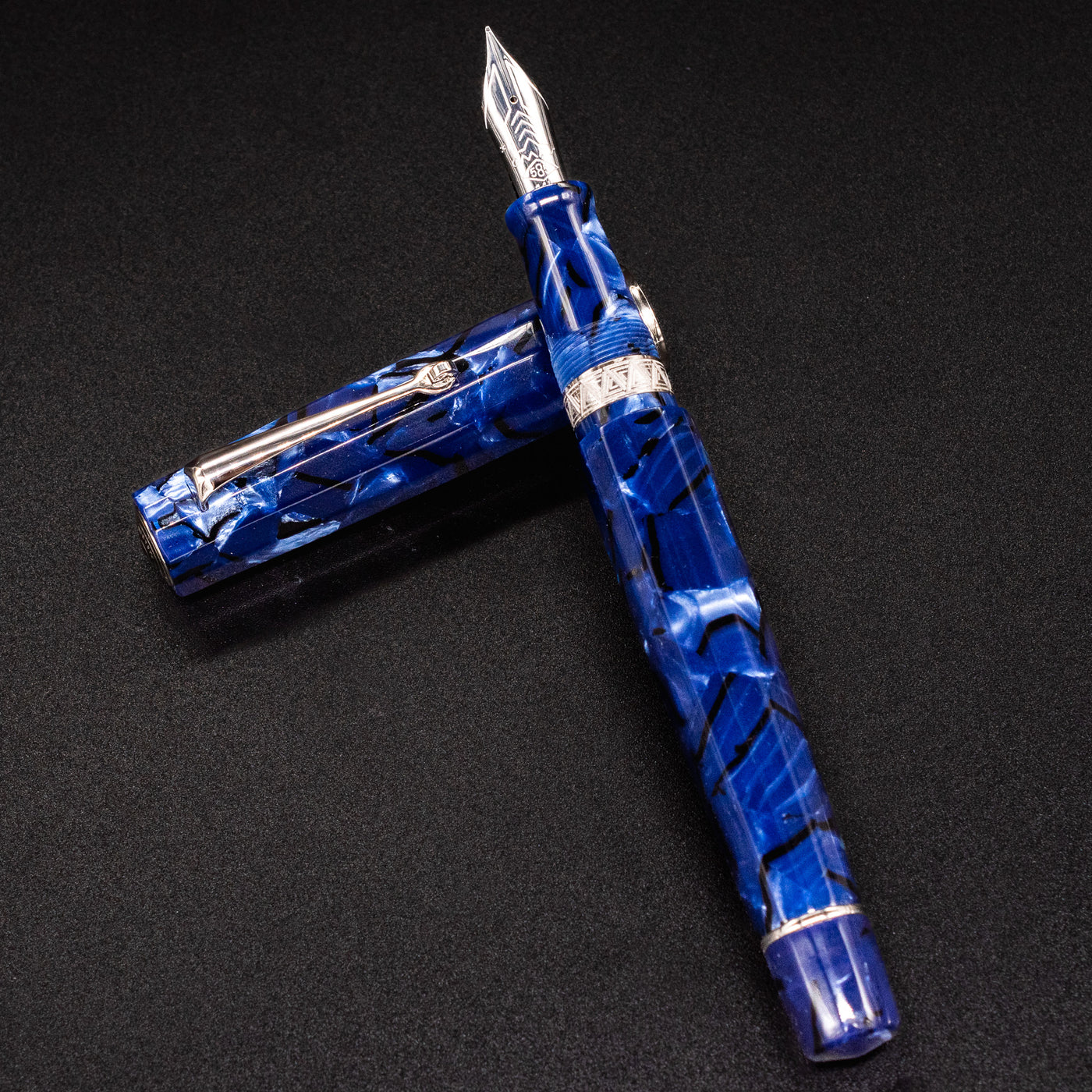 Omas Paragon Fountain Pen - Blue Royale Silver silver trim