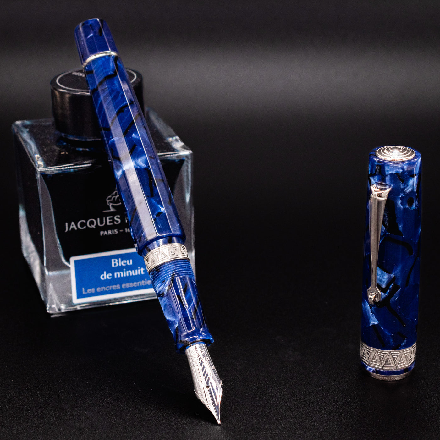 Omas Paragon Fountain Pen - Blue Royale Silver