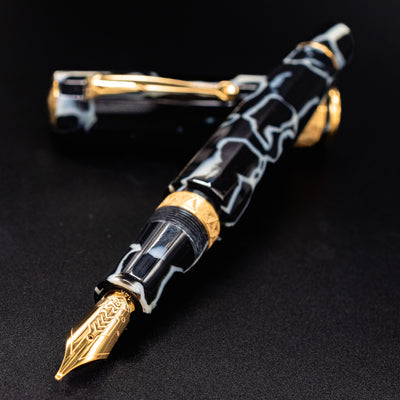 Omas Paragon Fountain Pen - Wild Celluloid Gold uncapped