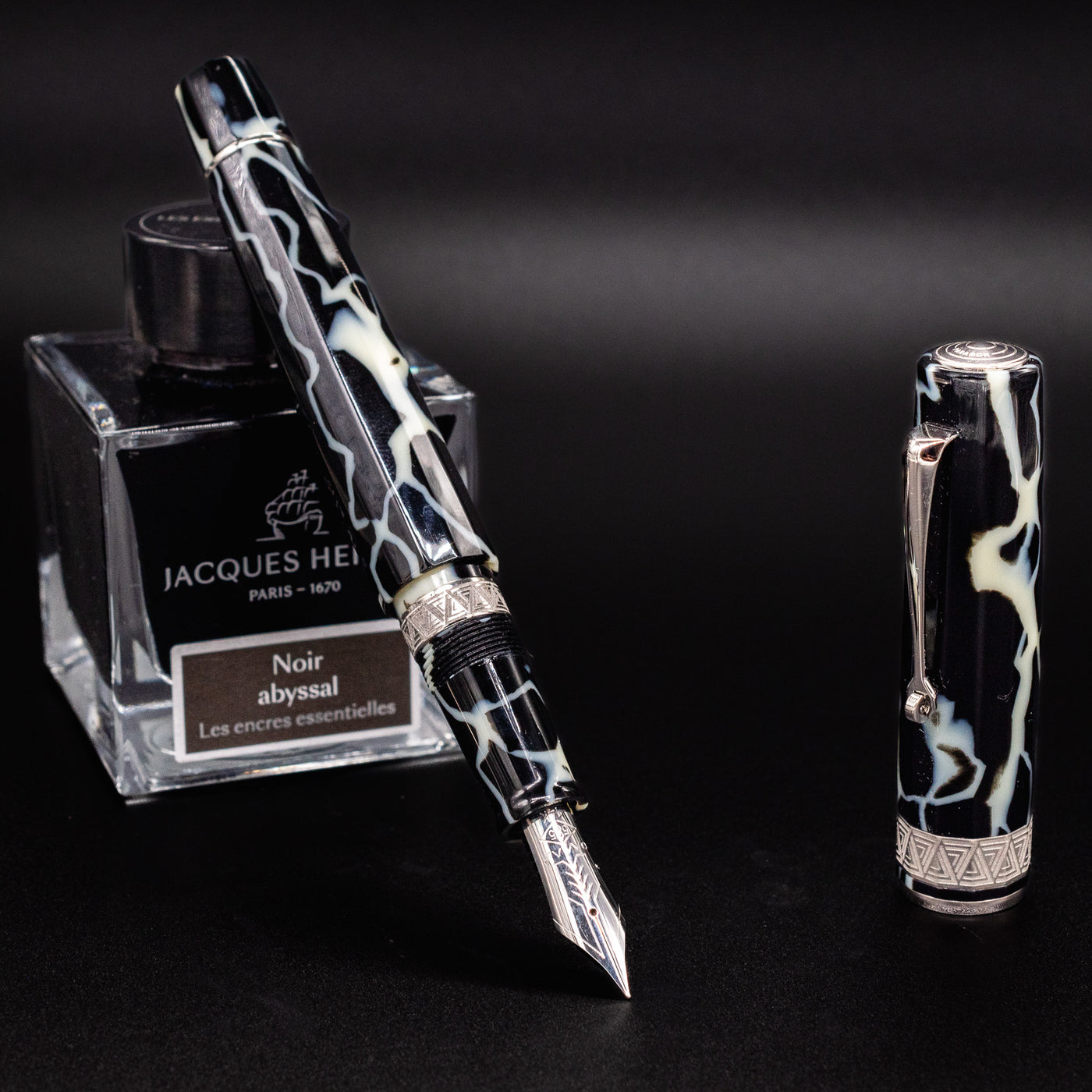 Omas Paragon Fountain Pen - Wild Celluloid Silver