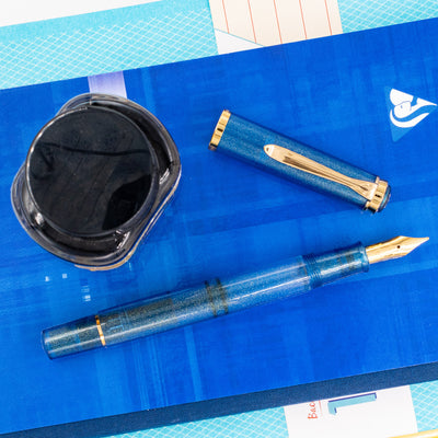 Pelikan M200 Fountain Pen - Golden Lapis piston filled