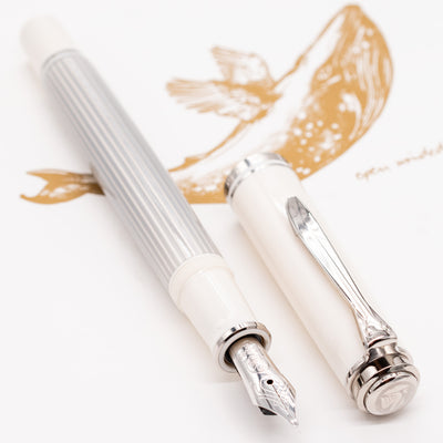 Pelikan Souveran M405 Silver-White Fountain Pen new