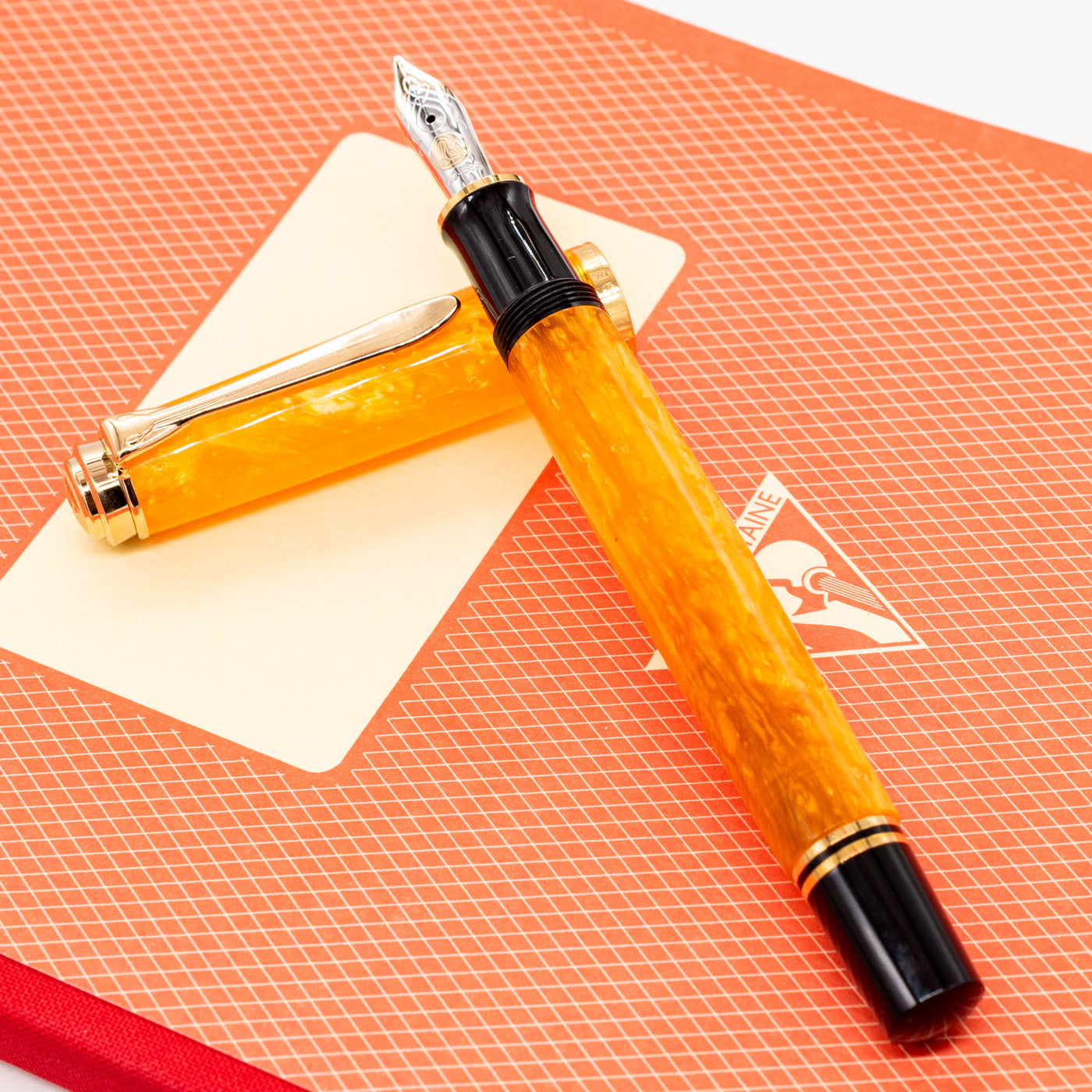 Pelikan Souveran M600 Vibrant Orange Fountain Pen piston filled