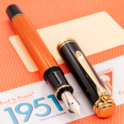 Pelikan Souveran M800 Burnt Orange Fountain Pen Gold Trim