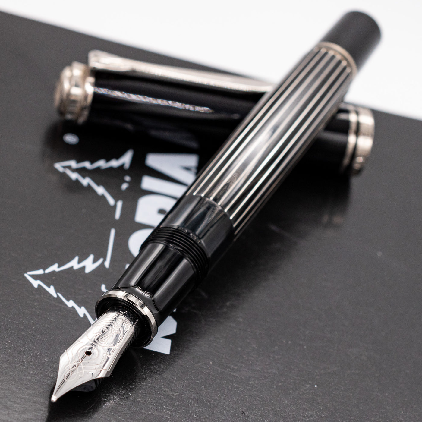 Pelikan Souveran M815 Metal Stripe Fountain Pen uncapped