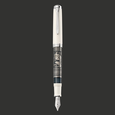 Pelikan Souveran M900 Toledo White Fountain Pen Posted