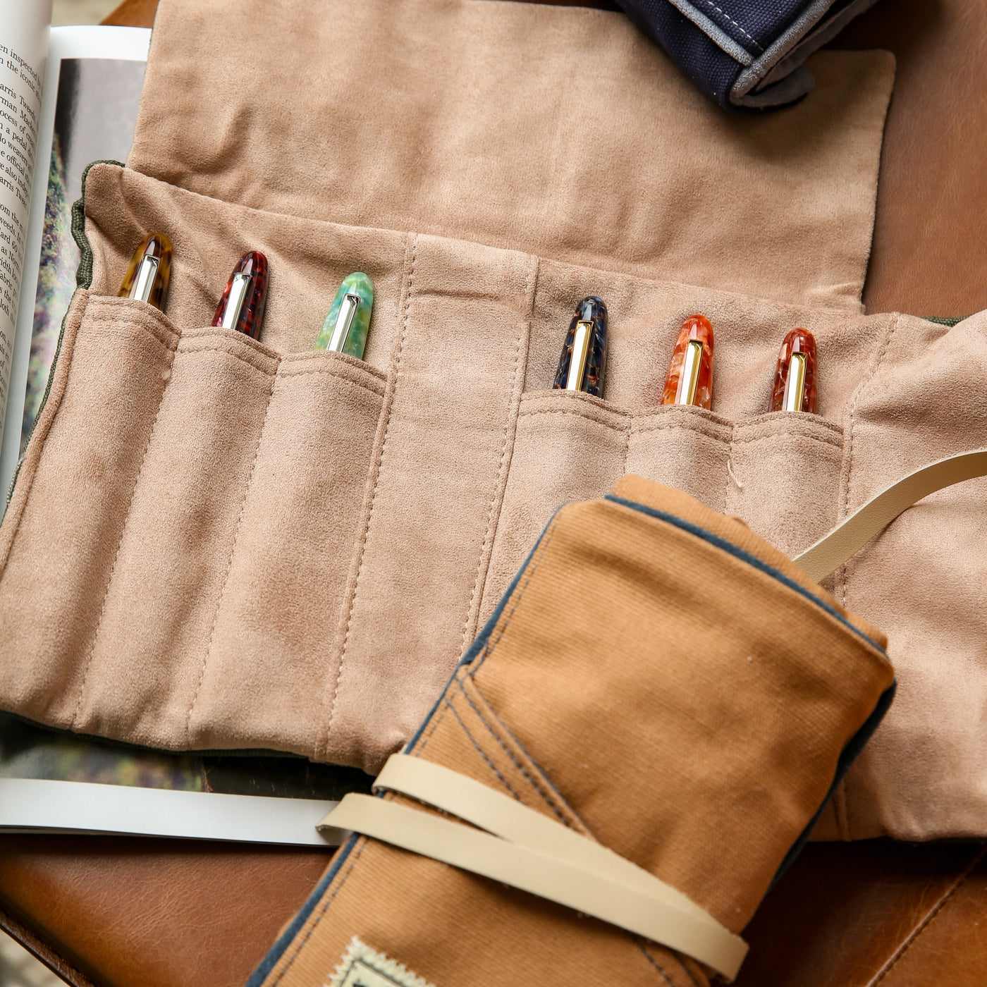 Esterbrook Canvas Pen Roll - Army Green