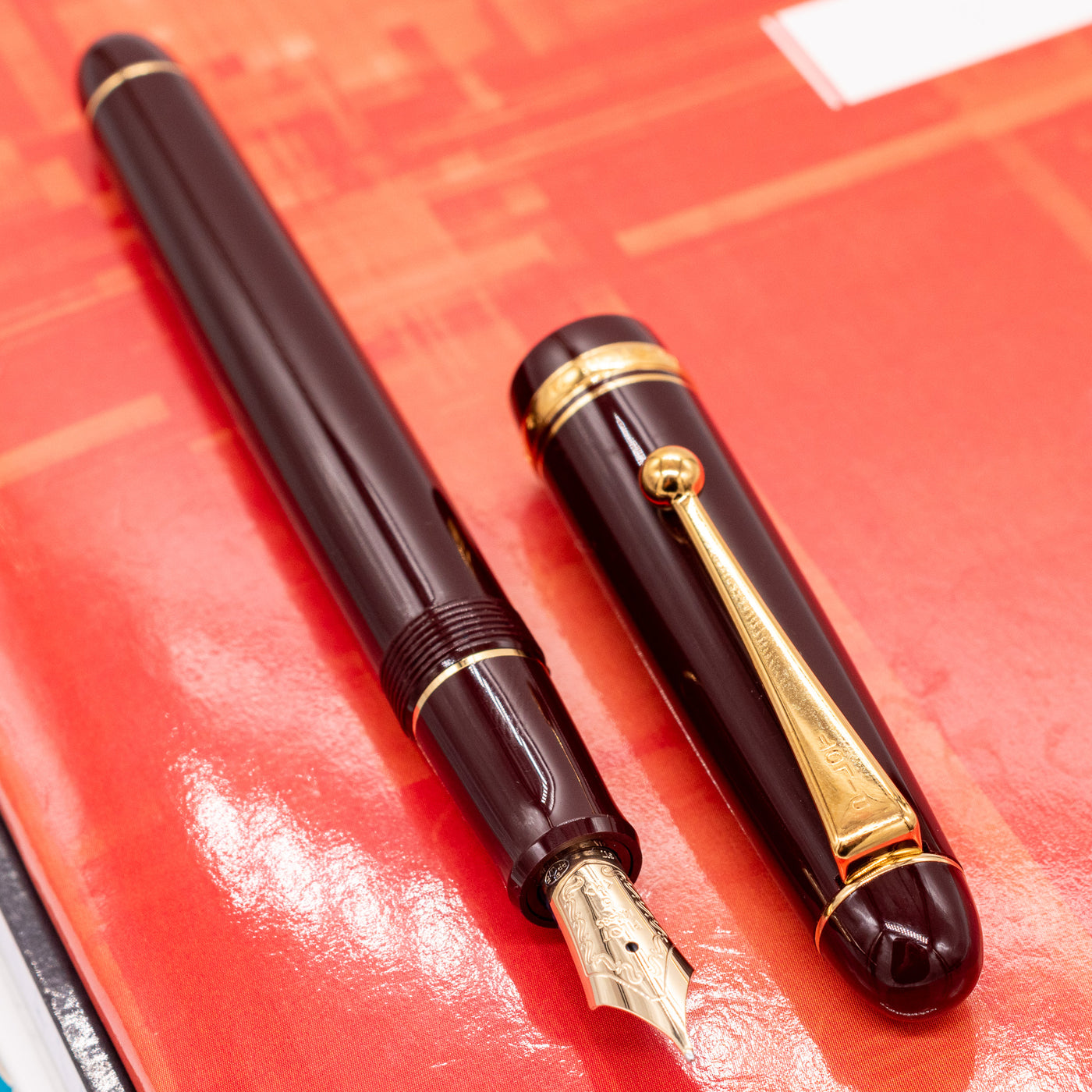 Pilot Custom 74 Deep Red Fountain Pen gold trim