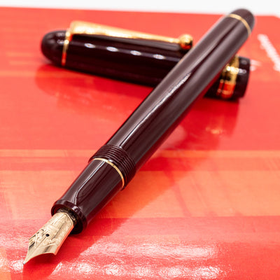 Pilot Custom 74 Deep Red Fountain Pen uncapped