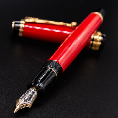 Pilot Custom 845 Fountain Pen - Vermillion uncapped