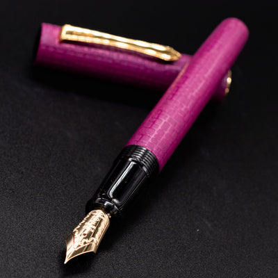 Pilot Ishime Fountain Pen - Burgundy uncapped