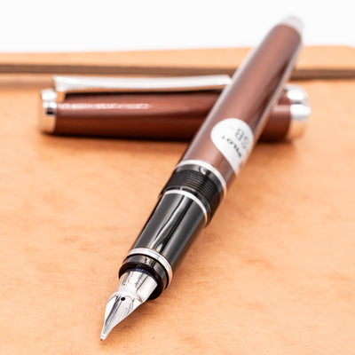 Pilot Metal Falcon Fountain Pen - Brown uncapped