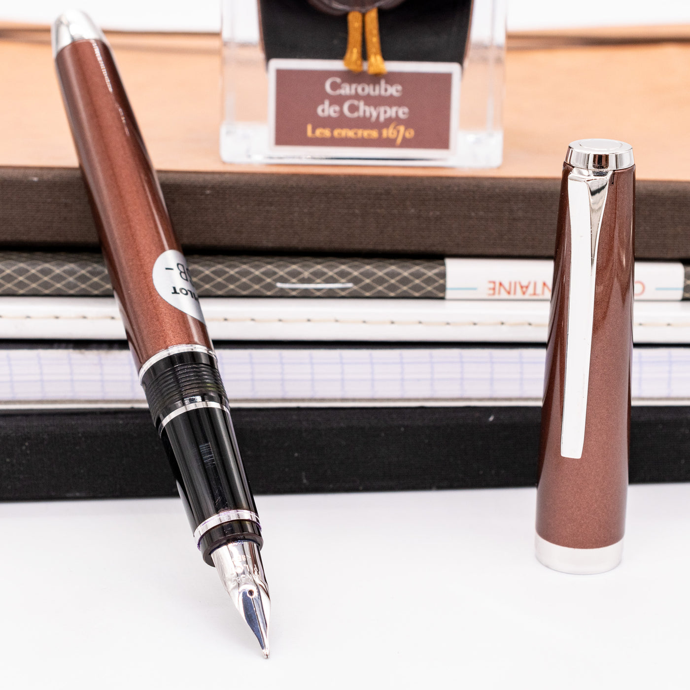 Pilot Metal Falcon Fountain Pen - Brown