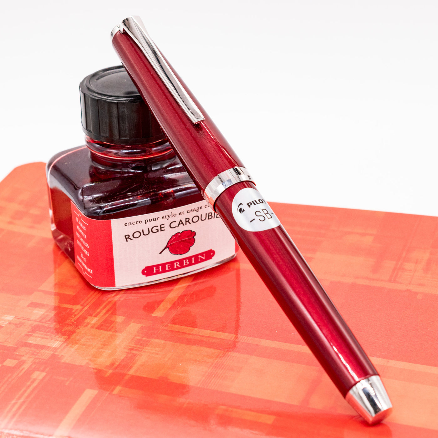 Pilot Metal Falcon Fountain Pen - Burgundy capped