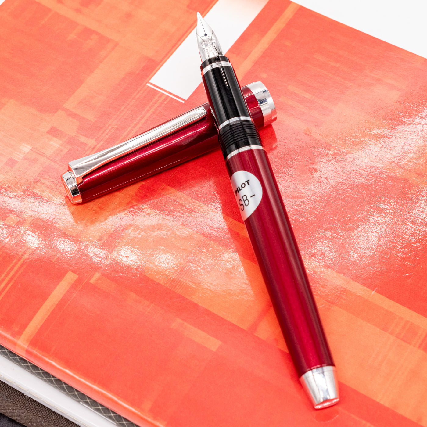 Pilot Metal Falcon Fountain Pen - Burgundy red