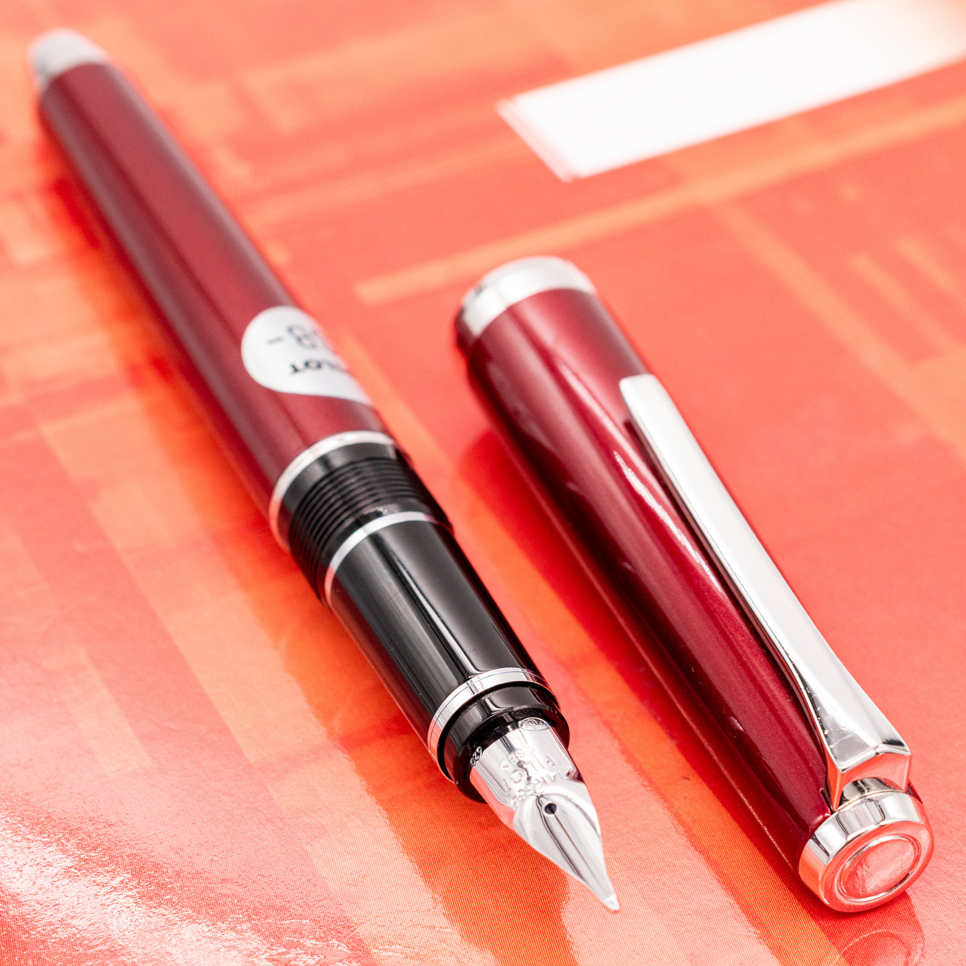 Pilot Metal Falcon Fountain Pen - Burgundy rhodium trim