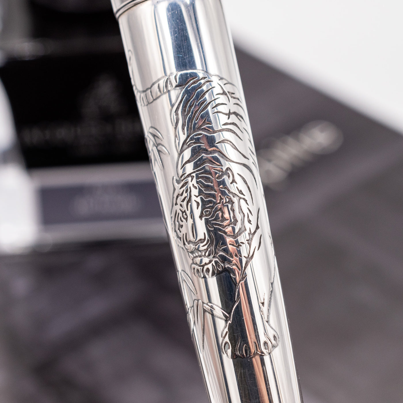 Pilot Sterling Silver Fountain Pen - Tiger design artwork