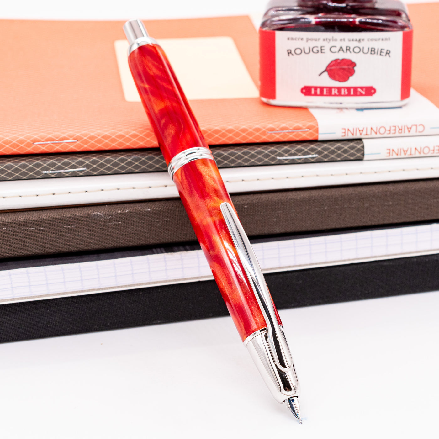 Pilot Vanishing Point SE Fountain Pen - Marble Orange