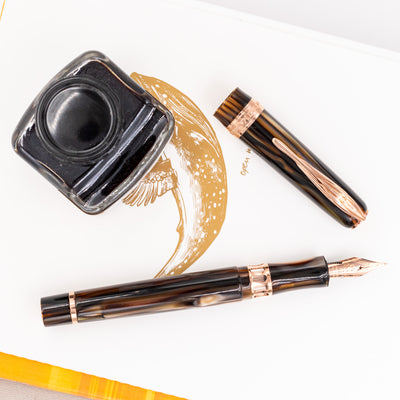 Pineider Antichi Materiali Ruffles Gold Fountain Pen rose gold