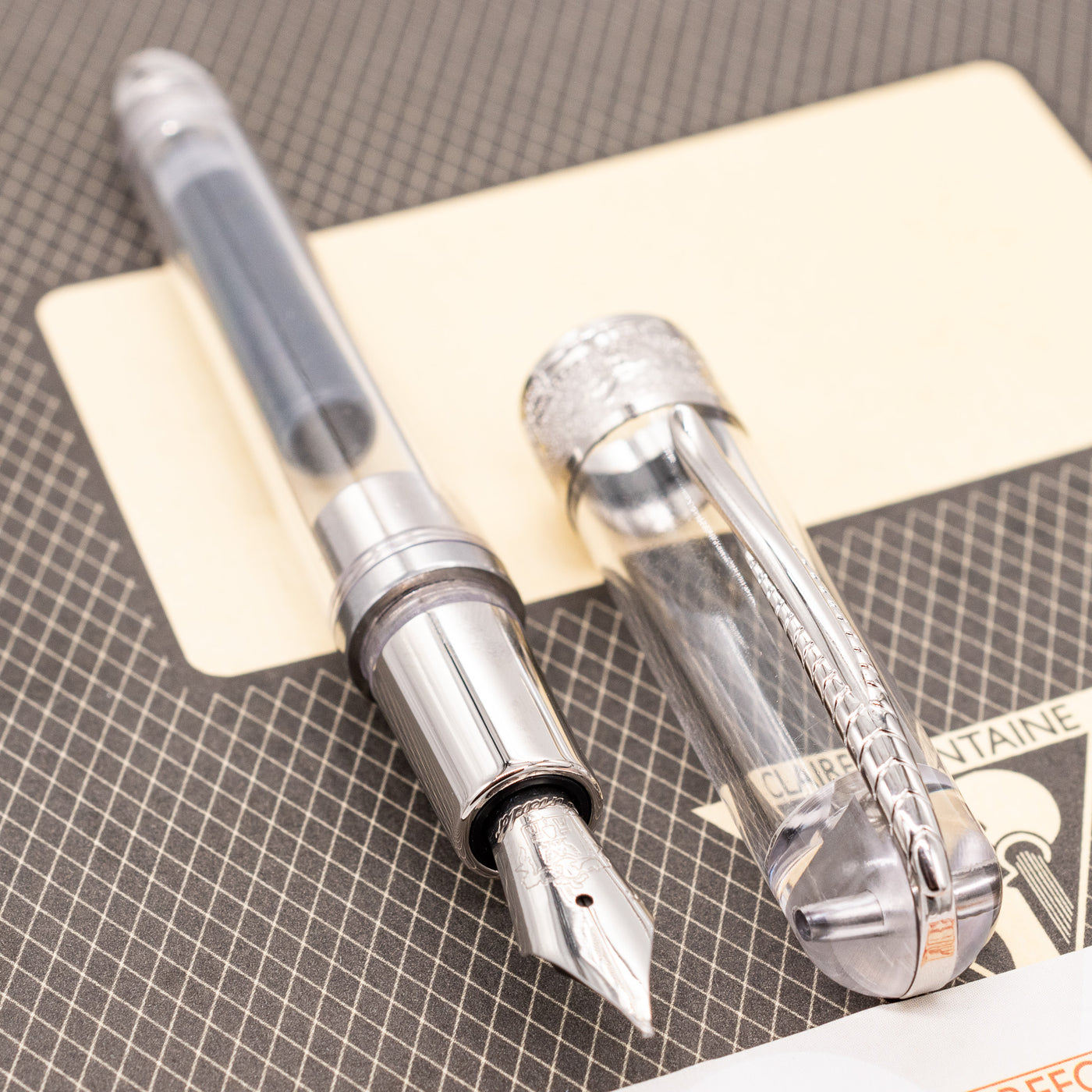 Pineider Avatar Mini Lux Fountain Pen silver trim