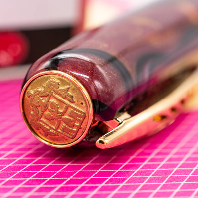 Pineider La Grande Bellezza Rocco Fountain Pen - Wine Red cap top