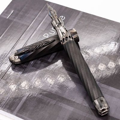 Pineider Matrix Black Fountain Pen sterling silver